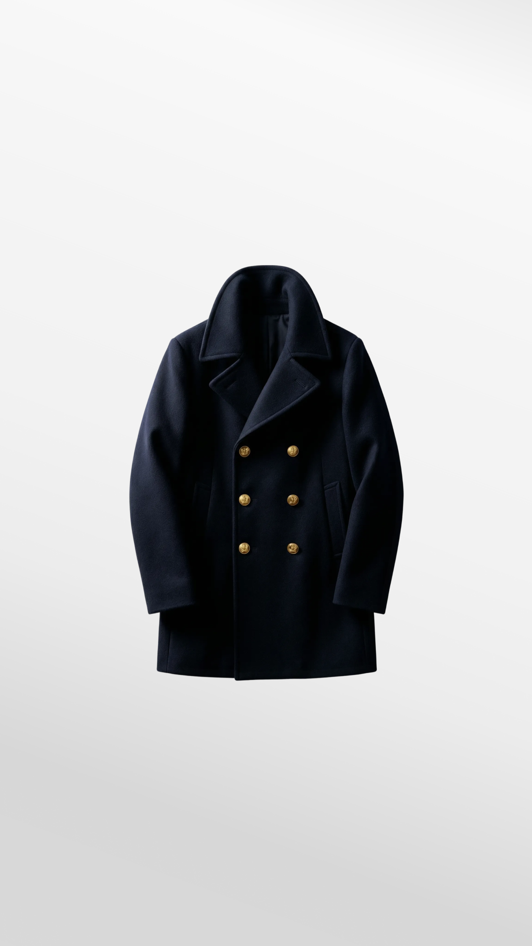 Double-Breasted Peacoat in Navy Wool