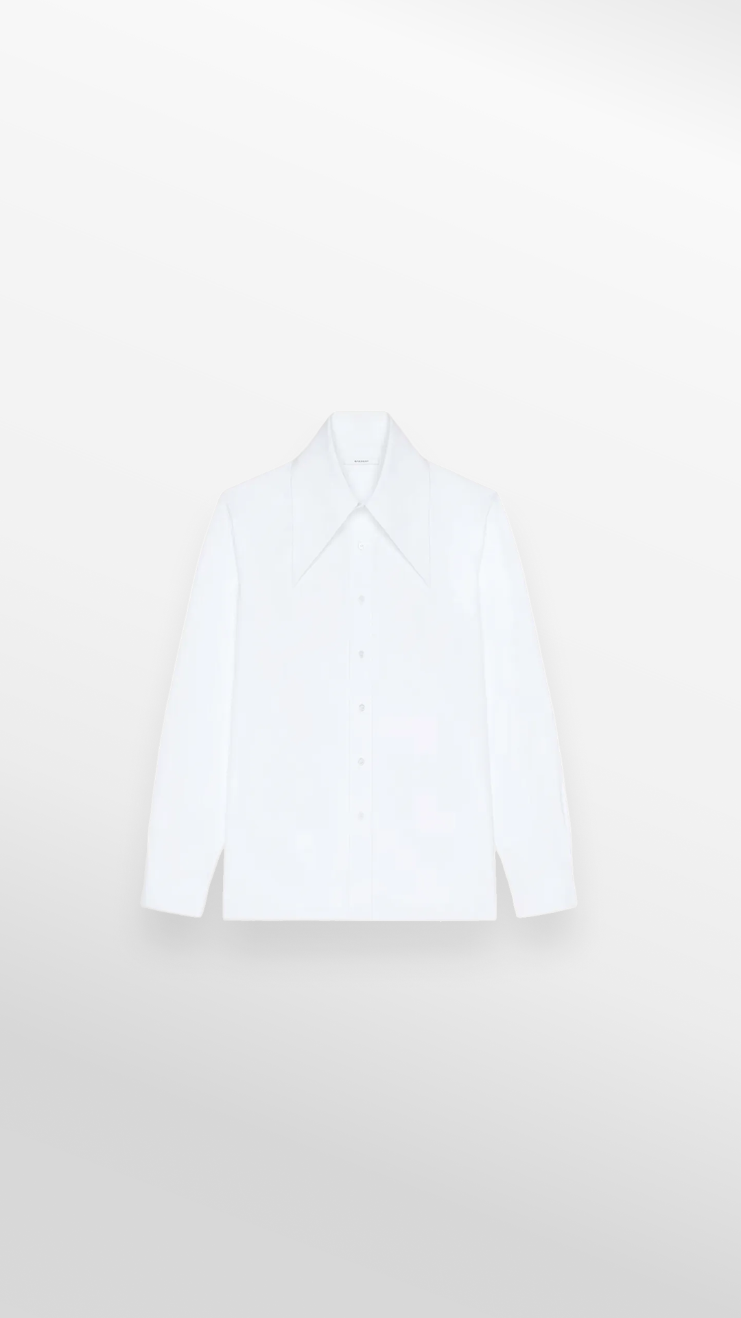 Classic Collar Shirt in White Cotton Poplin