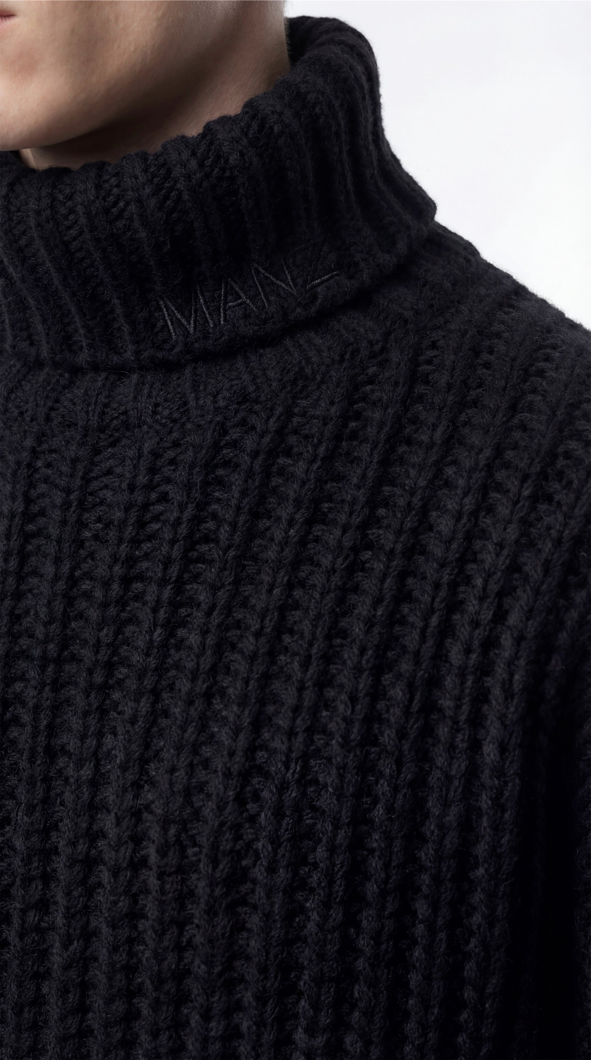 Chunky Ribbed Turtleneck in Wool-Cashmere Blend